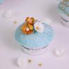 Colectie Cupcake Vintage Aqua cu Flori Aurii-4