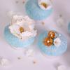 Colectie Cupcake Vintage Aqua cu Flori Aurii-6