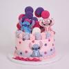 Tort Personalizat Stitch si Angel in Lumea Roz-1
