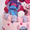 Tort Personalizat Stitch si Angel in Lumea Roz-2