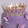 Tort Personalizat cu Coronita - Violet & Butterflies-2
