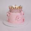 Tort Personalizat cu Coronita - Violet / Pink & Butterflies-3