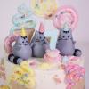 Tort Copii cu pisicute Pusheen, acadele si inghetata colorata-2